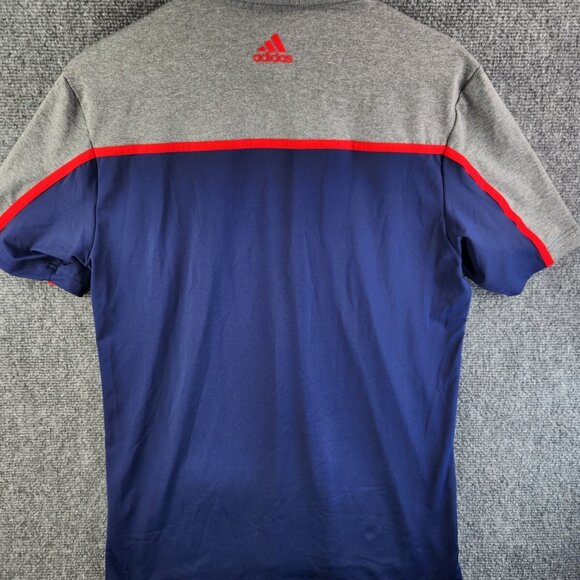 Adidas USA Men Small Stretchy Short Sleeve Blue Red Gray Polo Shirt Adult Sports - Picture 13 of 14